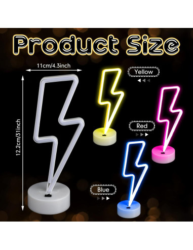 Luz Neon Rayo Sieral 3 Pcs LED USB Batería Decoración Fiesta