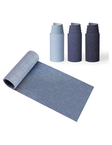 Parches de Denim Azul Azobur 4 Rollos 8x51 cm para Planchar