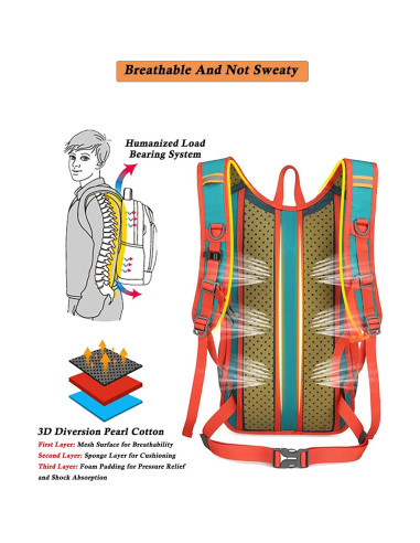 Mochila de Senderismo 35L Blackpongo Impermeable Unisex