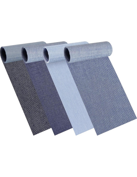 Parches de Denim Azul Azobur 4 Rollos 8x51 cm para Planchar
