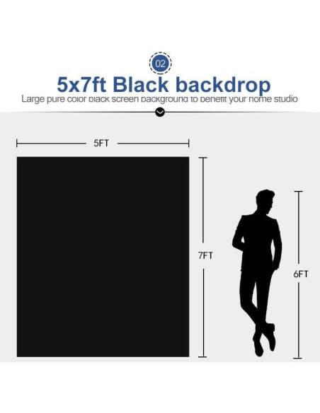 Cortina de Fondo Negra EMART 1.52 x 2.13 m para Fotografía