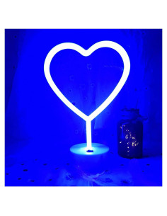 Luz LED Neon Corazón VIFULIN Azul 30.48 cm Recargable