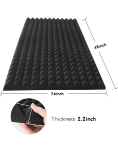 Paneles Acústicos de Espuma YHYGHXFR 121.9x61 cm 2 PCS Negro 2