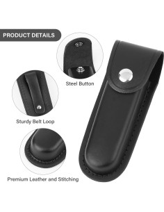 Funda de Cuchillo de Piel A.I.FORCE 4" Negro EDC Multiherramienta 2