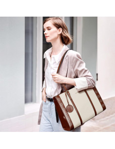 Bolsa de Laptop BOSTANTEN para Mujeres 15.6" Cuero Vintage 2