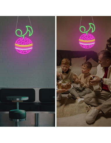 Lámpara LED Neon Fruta Música Diablo Anime GTOTd 42x27.5cm