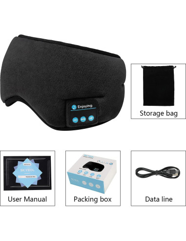 Máscara de Sueño Inalámbrica SKEYEOL con Altavoces y Micrófono