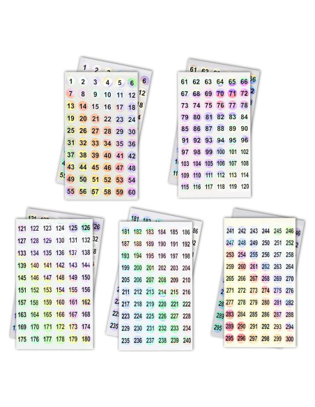 2 Juegos de Etiquetas Holográficas URGINO 1-300 para Organizar
