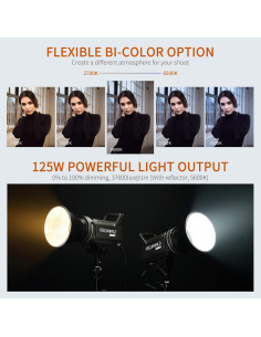 Luz de Estudio Bi-Color FEELWORLD FL125B 125W 2700K-6500K 2