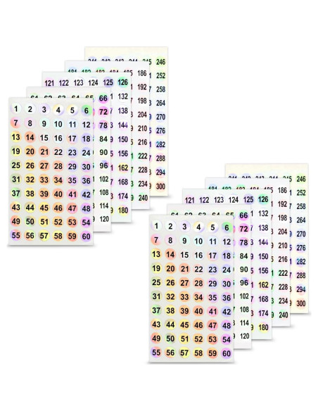 2 Juegos de Etiquetas Holográficas URGINO 1-300 para Organizar