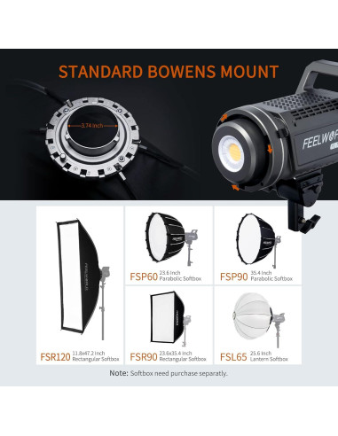 Luz de Estudio Bi-Color FEELWORLD FL125B 125W 2700K-6500K