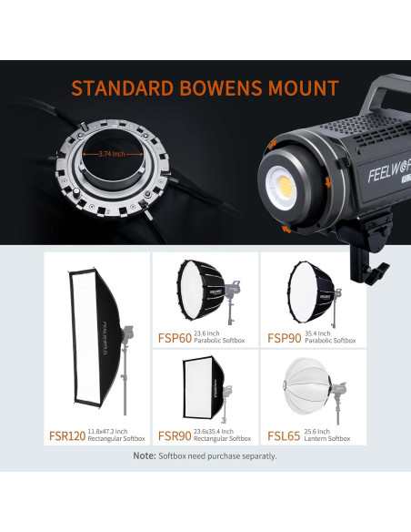 Luz de Estudio Bi-Color FEELWORLD FL125B 125W 2700K-6500K