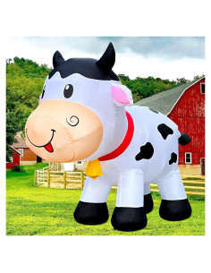 Vaca Inflable de Navidad DomKom con Luces LED 1.8m