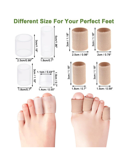 16 Fundas de Gel para Dedos del Pie BLATOWN - Alivio Juanetes