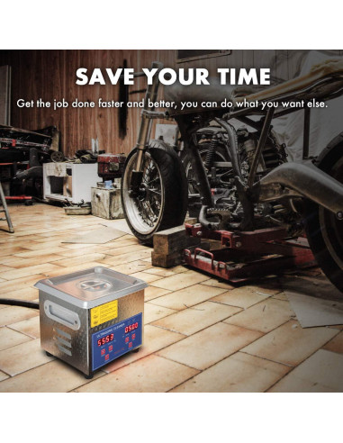 Limpiador de Piezas Ultrasónico 200W 2L Acero Inoxidable