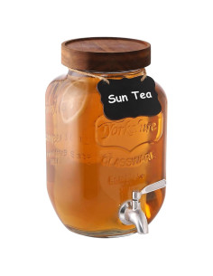 Dispensador de Bebidas de Vidrio 3.78L HomeFeel con Grifo Acero