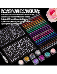 Juego de Gemas Faciales y Brillo Grueso BLLEBOOST 1550 Pcs 2