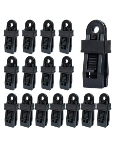 Clip de Lona Multipropósito KEKE COO 15 Pcs Negro