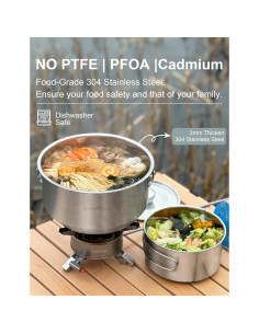 Juego de Cocina para Camping CretFine 26 Piezas Acero Inoxidable 2