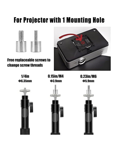 Soporte de Proyector 2-Be-Best Ajustable 37-62 cm Negro