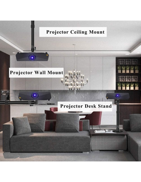 Soporte de Proyector 2-Be-Best Ajustable 37-62 cm Negro