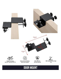 Soporte de puerta Wasserstein para cámaras Arlo, Blink, Ring y Eufy - Negro 2