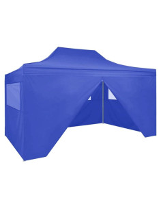 Carpa Plegable WEHUOSIF 2.99x4m Azul con 4 Paredes Laterales