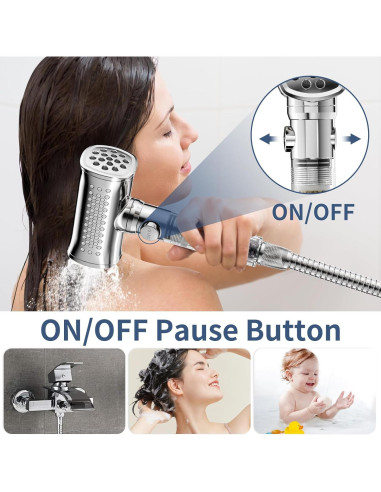Cabezal de Ducha KAIYING Alta Presión 4 Modos Filtrado Cromo