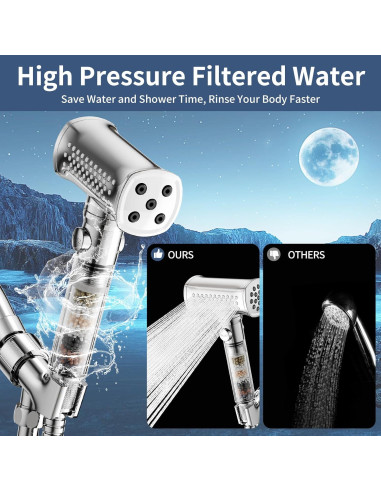 Cabezal de Ducha KAIYING Alta Presión 4 Modos Filtrado Cromo