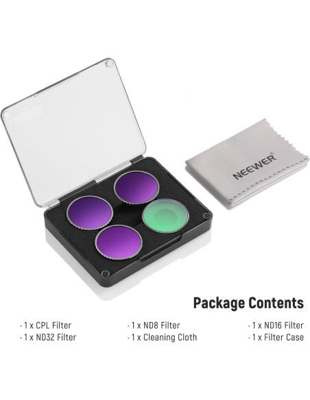 Kit de Filtros CPL y ND Neewer para DJI Osmo Action 4/5 Pro Kit de Filtros CPL y ND Neewer para DJI Osmo Action 4/5 Pro