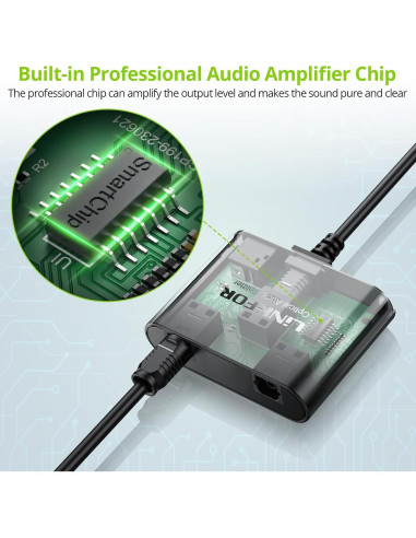 Divisor Óptico Digital Toslink 1x2 LiNKFOR 1m para Audio