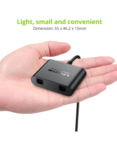 Divisor Óptico Digital Toslink 1x2 LiNKFOR 1m para Audio