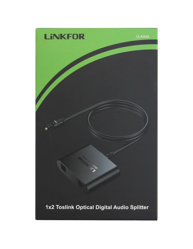 Divisor Óptico Digital Toslink 1x2 LiNKFOR 1m para Audio