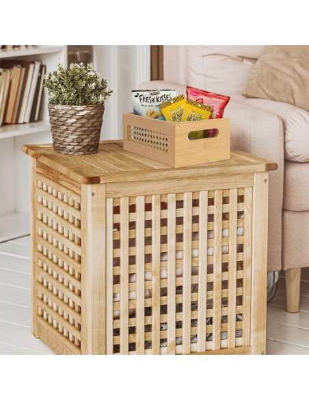 Cesta de Almacenamiento de Ratán LaMorée 25.4x15.2x10.2cm Boho