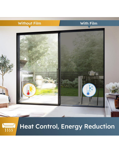 Película de Privacidad para Ventana rabbitgoo 44.5x198.1cm Negra