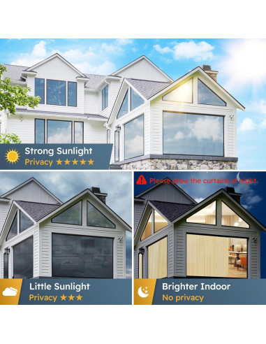 Película de Privacidad para Ventana rabbitgoo 44.5x198.1cm Negra