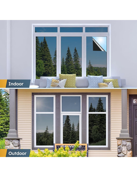 Película de Privacidad para Ventana rabbitgoo 44.5x198.1cm Negra