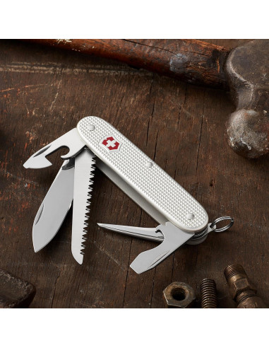 Cuchillo Suizo Victorinox Farmer Alox 9 Funciones Plata