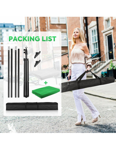 Soporte de fondo versátil SEDGEWIN 2x2m Chromakey blanco y verde