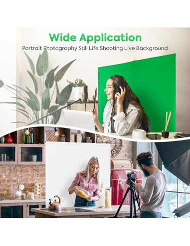 Soporte de fondo versátil SEDGEWIN 2x2m Chromakey blanco y verde