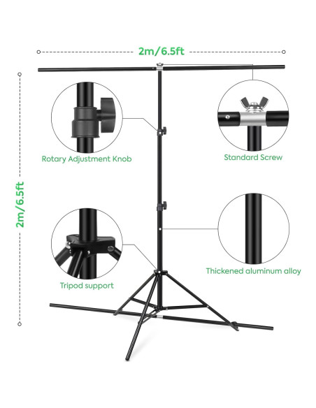 Soporte de fondo versátil SEDGEWIN 2x2m Chromakey blanco y verde