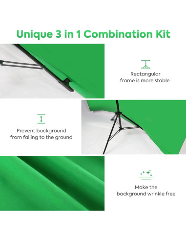 Soporte de fondo versátil SEDGEWIN 2x2m Chromakey blanco y verde