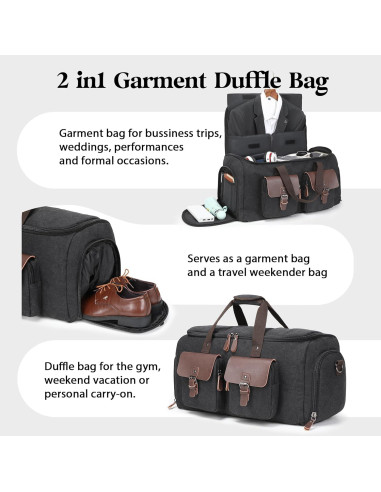 Bolsa de Ropa Duffle 2 en 1 XL Negra - Garment001
