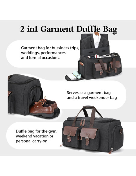 Bolsa de Ropa Duffle 2 en 1 XL Negra - Garment001