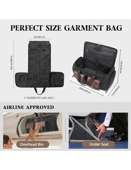 Bolsa de Ropa Duffle 2 en 1 XL Negra - Garment001