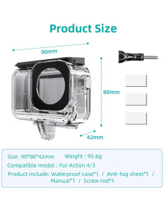 Funda Impermeable Mejorada AuyKoo para DJI Osmo Action 3/4 2