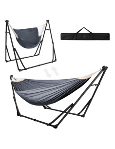 Hamaca y Silla Colgante Anyoo 2 en 1 con Soporte Plegable