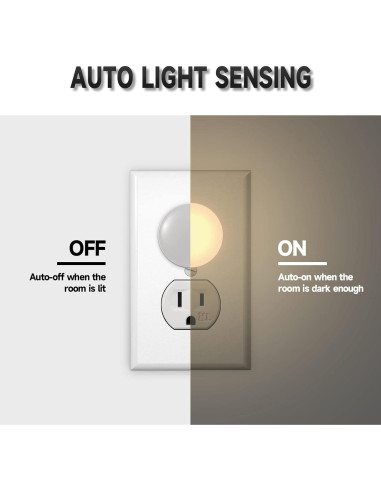 4 Pack Luz Nocturna LED Enchufable Alastech YNL-101WH3, Brillo Ajustable