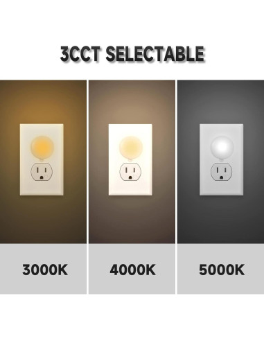 4 Pack Luz Nocturna LED Enchufable Alastech YNL-101WH3, Brillo Ajustable