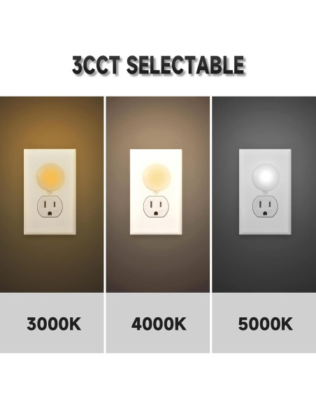 4 Pack Luz Nocturna LED Enchufable Alastech YNL-101WH3, Brillo Ajustable